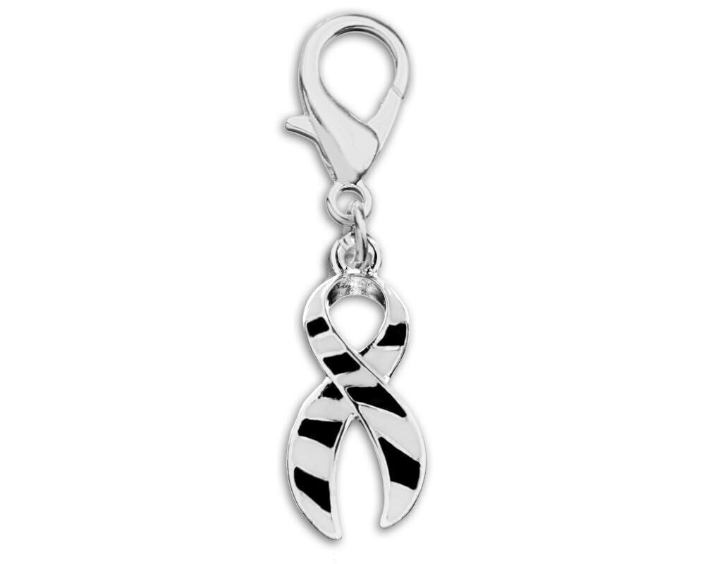 3426 2 Pack Zebra Print Ribbon Hanging Charm for Ehlers-Danlos syndrome